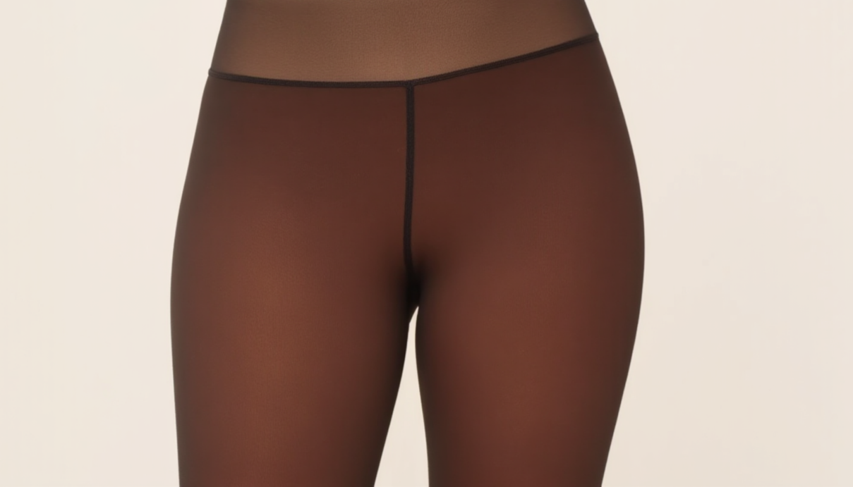PRE ORDER Nude Shade 05 Translucent Fleece Lined Tights For Dark Skin